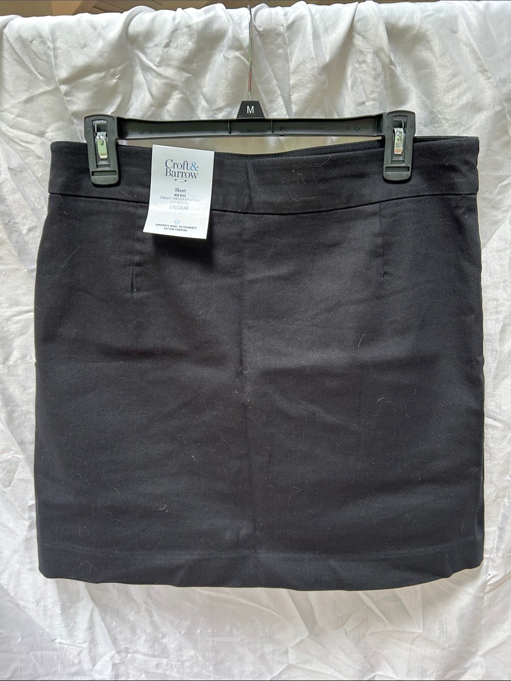 NWT! Croft & Barrow Black Stretch Skort with Subtle Front Pockets - Picture 2 of 6